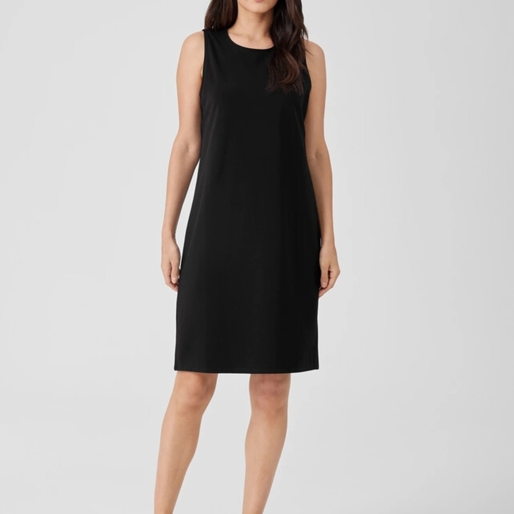Eileen Fisher Black Jersey Tank Dress Size L